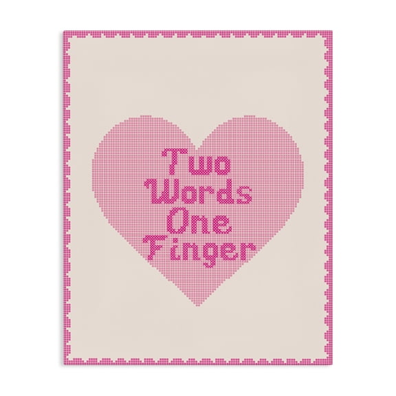 Stupell Industries Two Words One Finger Heart Canvas Wall Art, design by Lil' Rue