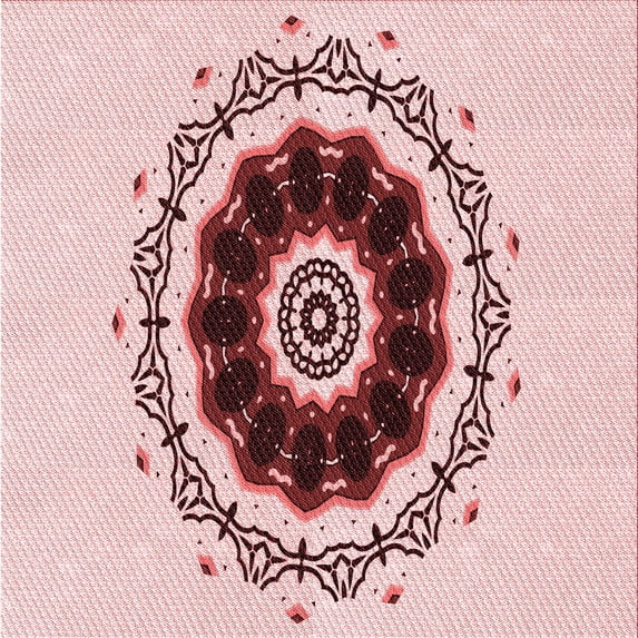 Ahgly Company Indoor Square Patterned Light Rose Pink Area Rugs, 8' Square