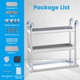 thumbnail image 7 of COZONY 3-Tier Stainless Steel Prep Table w/2 Undershelves & Gloves & Wheels,Commercial Kitchen Workstation for Restaurant, BBQ, Garage, 14*24*34", 7 of 7