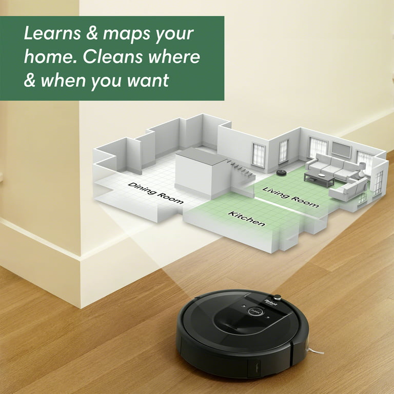 Lao skål feudale iRobot Roomba® i7+ (7550) Wi-Fi® Connected Self-Emptying Robot Vacuum,  Smart Mapping, Works with Google Home, Ideal for Pet Hair, Carpets, Hard  Floors - Walmart.com