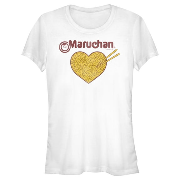 Junior's Maruchan Noodle Heart Graphic Tee White Medium