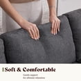 thumbnail image 6 of VanAcc 74.8" 3 Seater Sofa with 22" Deep Seat, Beige Couch for Living Room, Full Metal Support, for Bedroom & Apartment, Beige Linen, 6 of 10