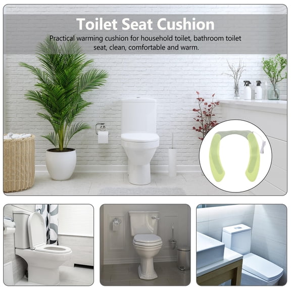 WRISTBIQUE Green Heated Toilet Seat Warmer Pad with Smart Temperature Control for Comfortable and Cozy Bathroom