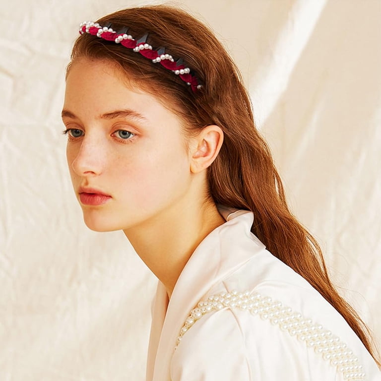 2025 New Vintage High Cranium Artificial Pearl Hairband  display picture 2