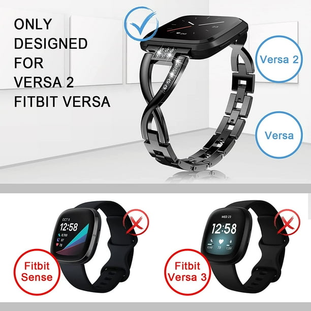 Wearlizer Compatible with Fitbit Versa 2 Bands for Women Metal