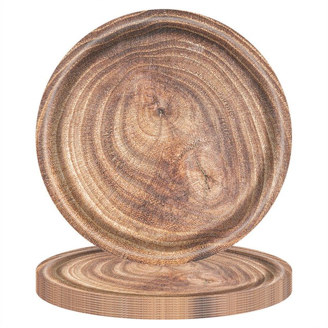 Wood Grain Paper Plates Theme Birthday Decoration Party Disposable Tableware Paper Napkins Cups Plates Tablecloths Straw Kitchen Color 1 9 inches
