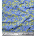 thumbnail image 1 of Soimoi Blue Heavy Canvas Fabric Yellow Mustard Leaves Fabric Prints By Yard 58 Inch Wide, 1 of 3