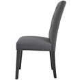 thumbnail image 3 of Modern Contemporary Urban Design Dining Kitchen Room Side Chair, Set of Two, Fabric, Grey Gray, 3 of 5