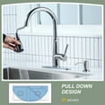 thumbnail image 2 of Wowow 3 Functions Single Handle Pull Down Sprayer Kitchen Faucet with Soap Dispenser in Stainless Steel Polished Chrome, 2 of 5