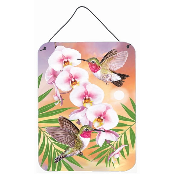 Carolines Treasures PRS4023DS1216 Annas Hummingbirds Phalaenopsis Wall or Door Hanging Prints 12x16 multicolor