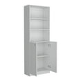 thumbnail image 5 of Xukmct 2 Door Bookcase Cabient Book Storage Rack with 2 Inner Shelves and 3 Open Shelves, White, 5 of 7