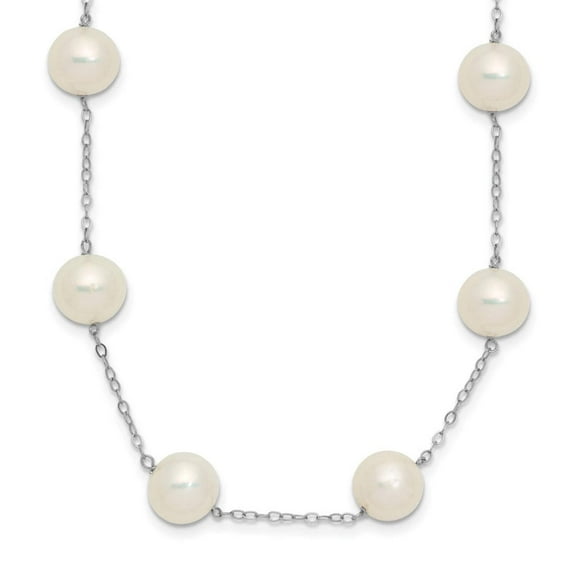 Primal Gold 14 Karat White Gold 8-9mm White Freshwater Cultured Pearl 14-station Necklace