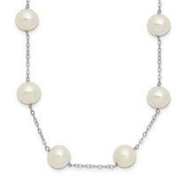 Primal Gold 14 Karat White Gold 8-9mm White Freshwater Cultured Pearl 14-station Necklace