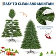 thumbnail image 1 of PVC Artificial Xmas Tree with 200 Lights & 8 Light Modes - Foldable Stand, 700+ Branch Tips for Holiday, 1 of 5