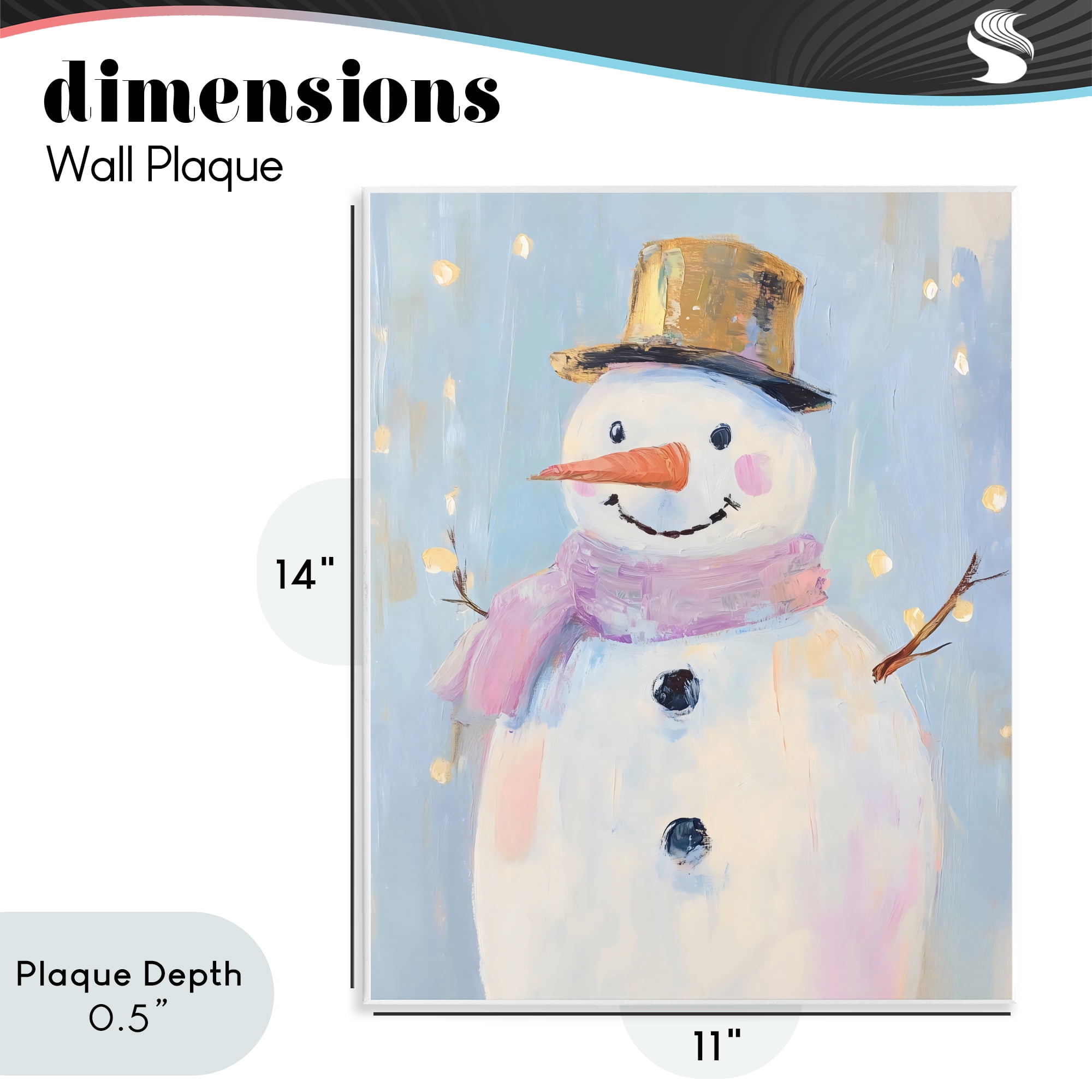 Stupell Industries Cheerful Pastel Snowman Wall Plaque Art, design by The Prints Vibe