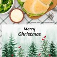 thumbnail image 3 of JOOCAR Merry Christmas Snowy Pine Trees with Red Birds Holiday Design Linen Table Mats Set of 4 for Home Kitchen Table Decor 12x18 inch, 3 of 5
