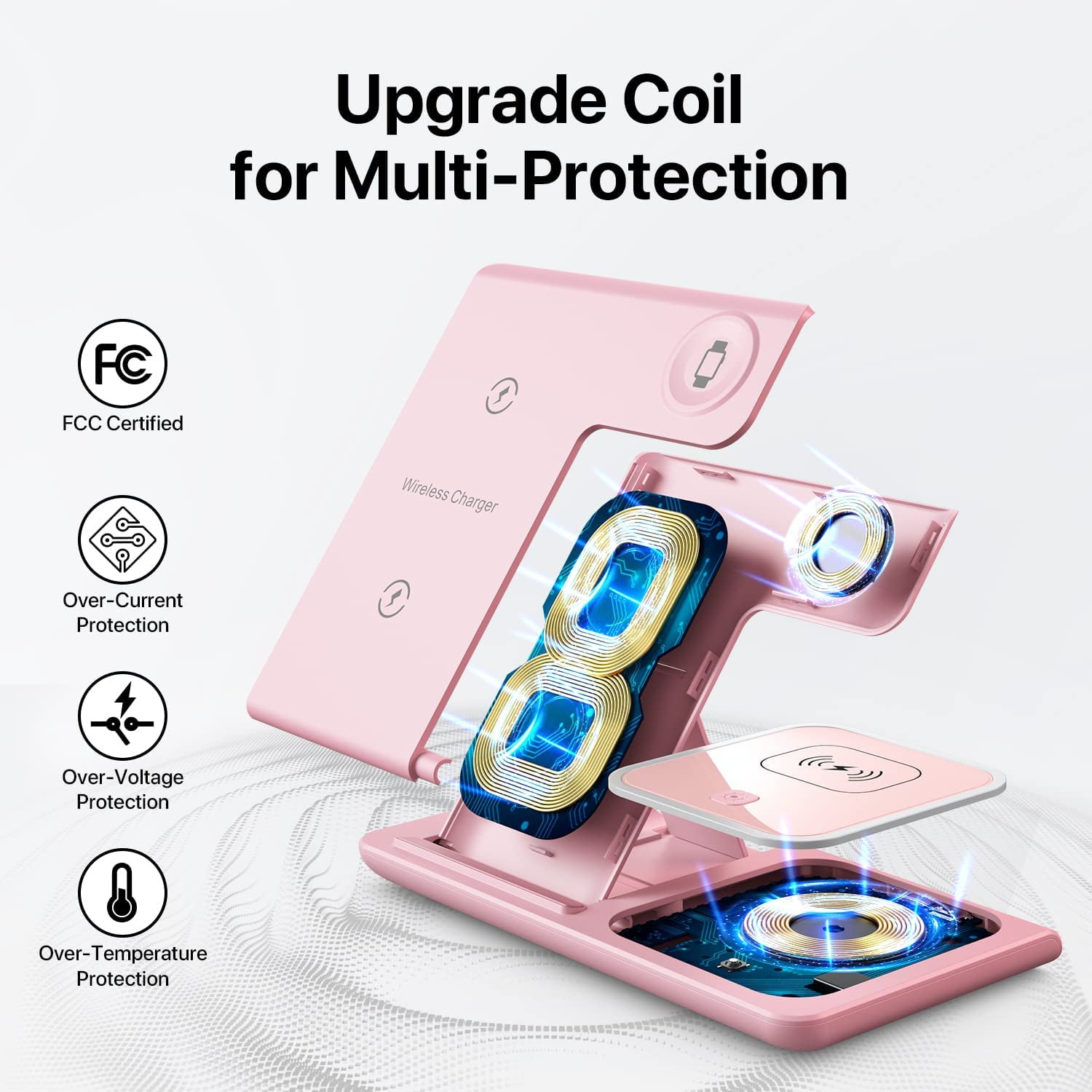 Wireless Charger, 3 in 1 Wireless Charging Station, Fast Wireless Charger Stand for iPhone 14/13/12/11/Pro/Max/XS/XR/X/8/Plus, for Apple Watch 7/6/5/4/3/2/SE, for AirPods 3/2/Pro