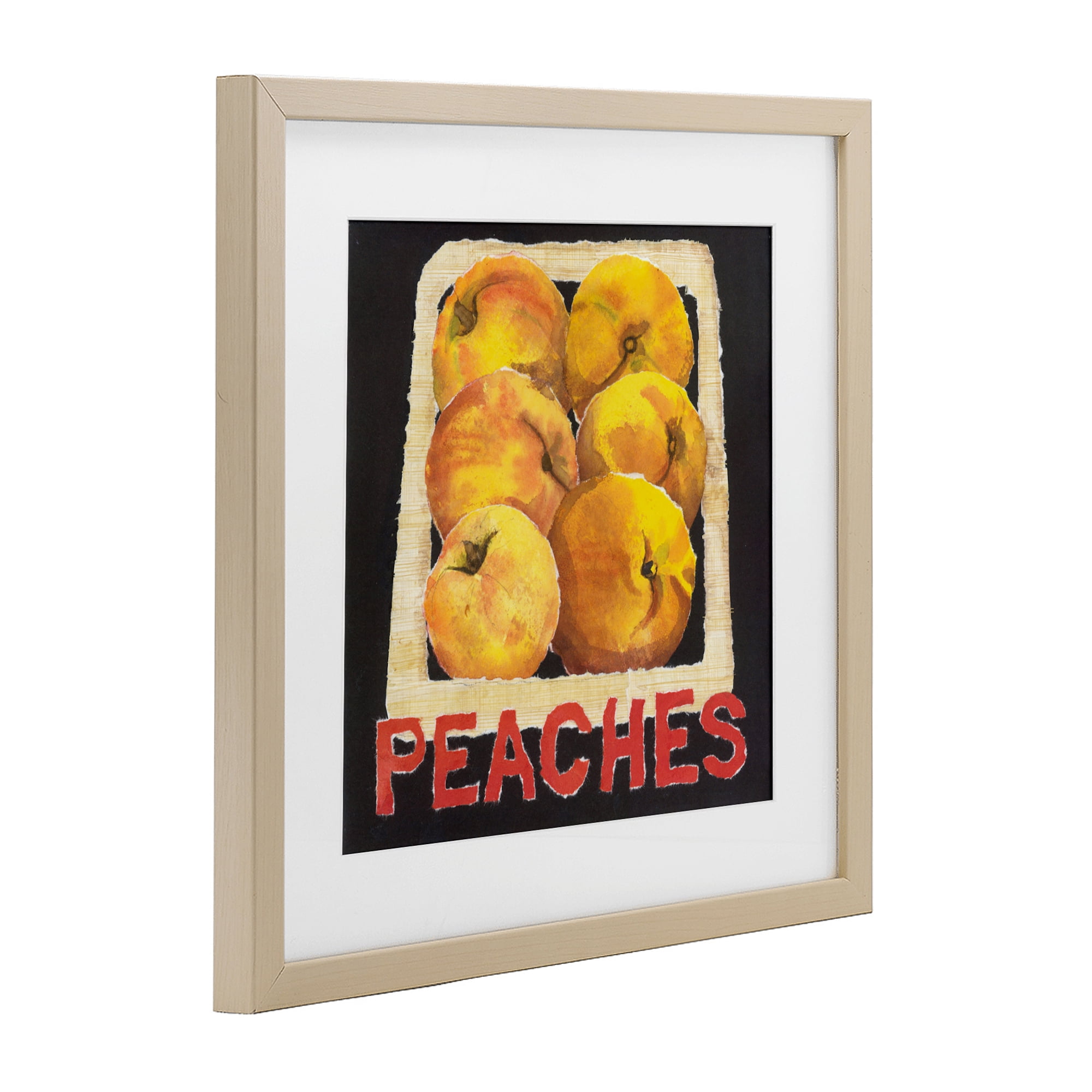 Stupell Industries Collaged Garden Peaches Birch Framed Print Under Glass, design by Nancy Overton