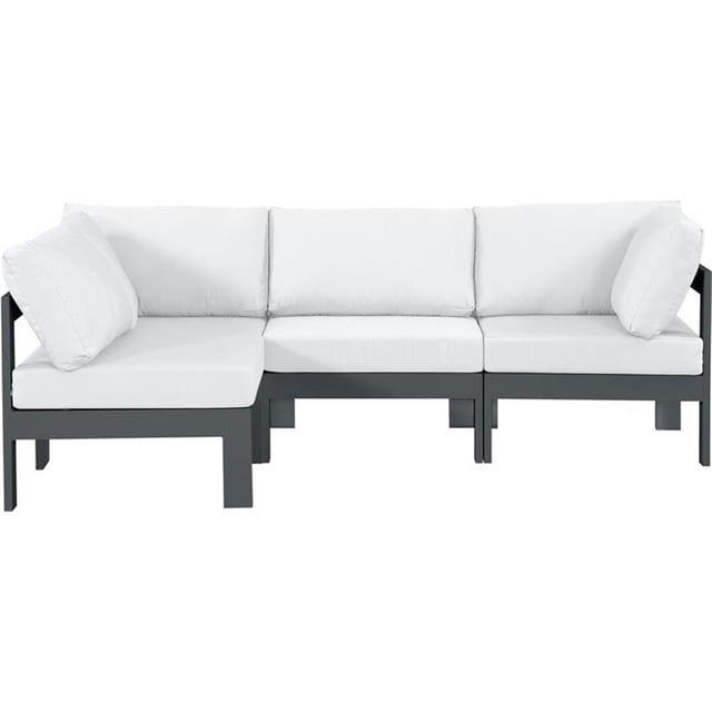 Meridian Furniture Nizuc Sectionnel Modulaire de Patio Extérieur Blanc