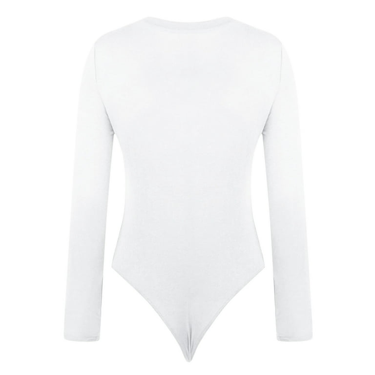 Women's Front Zip Square Neck Long Sleeve Bodysuit, Sexy Thong Bodysuit for  Women Tops T Shirts Jumpsuit (Color : 1N5359B (24V), Size : Large)
