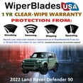 thumbnail image 2 of 2022 Land Rover Defender 90 Beam Wiper Blades Wipers w/1yr Warranty (Set of 2) (WiperBladesUSA), 2 of 5