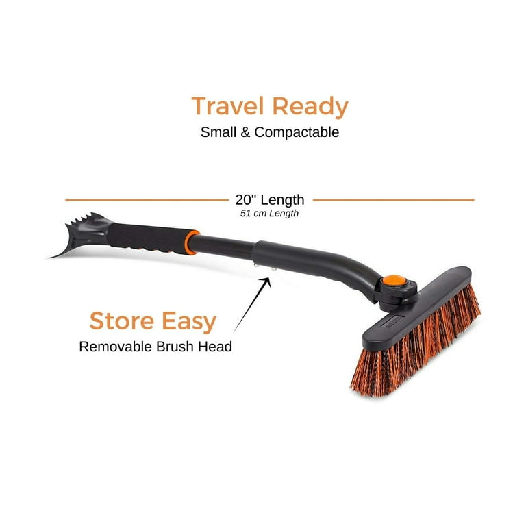 EcoNour 27 Car Snow Brush and Ice Scrapers for Car Windshield (2 Pack) |  Scratch Free Bristle Head Snow Brush & Tough Window Snow Scraper with