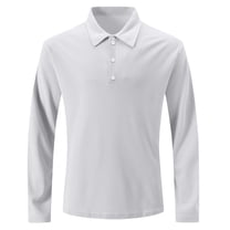 Mlzmgr Men's Golf Shirts Long Sleeve 1/4 Button Business Casual Daily Work Shirts Solid Color S-3XL