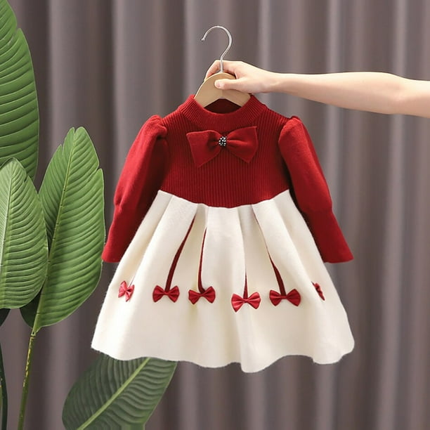 Nuevo vestido para niñas, niñas de 1 a 8 años, Otoño Invierno, niños, princesa, lindo suéter, vestido de punto, trajes de fiesta de cumpleaños, vestidos de niña, etiqueta 140 (8-9T) Gao Jinjia LED
