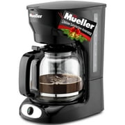 Mueller 12-Cup Drip Coffee Maker Machine with Anti-Drip System, Permanent Filter, Glass Carafe, and Auto Keep Warm Function
