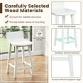 thumbnail image 6 of Costway 24.5" Wood Bar Stools Set of 2 with Solid Back & Seat Mid Century Bar Chairs White, 6 of 8
