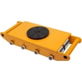 thumbnail image 5 of Industrial Machinery Mover Machine Dolly Skate,12T 26400lbs Heavy Duty Capacity Cargo Trolley Mover, 8 Steel Rollers Cap 360 Degree Rotation, Yellow,2PCS, 5 of 5