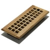Decor Grates 4" x 12" Oak Wood Natural Finish Lattice Design Floor Register