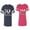 Men Navy / Women Pink, variant on I Love My BF GFUnisex Couple Matching Cotton Jersey style T-Shirt Contrasting stripes on sleeves (Men Navy / Women Red) (Men M / Women M)