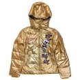 thumbnail image 5 of Ed Hardy by Christian Audigier Women's Embroidered Removable Hood Puffer Jacket (X-Large, Gold), 5 of 12