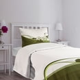 thumbnail image 5 of Ambesonne Olive Green Quilted Bedspread Set 2 Pcs, Wedding Inspired, Twin Size, Pale Green White, 5 of 6