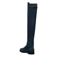 thumbnail image 3 of YDN Women Comfortable Pull On Over The Knee Flats Heels Boots Round Closed Toe Knee High Low Heels Winter Shoes Size 12 Dark Blue, 3 of 4