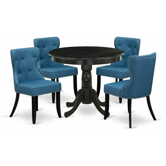 Atlin Designs 5-piece Wood Dining Table Set in Black