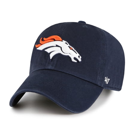 Men s 47 Navy Denver Broncos Clean Up Adjustable Hat
