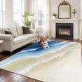 thumbnail image 2 of Rectangle Area Rugs 6 x 9 Ft, Navy Blue Ombre Ocean Non-Slip Residential Carpet, Watercolor Coastal Beach Waves Indoor Crawling Mats Runner Rugs for Living Room/Dining Room/Bedroom, 2 of 8