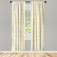 thumbnail image 2 of Ambesonne Botanical 4-Panel Curtains, Branches Tansy Flowers, 56"x95", Earth Yellow and White, 2 of 4