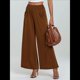 thumbnail image 5 of Pantalones de Yoga de Pierna para Mujer, Informales, Holgados y Cómodos, de Cintura Alta, con Bolsillos. Marrón XL, 5 of 8