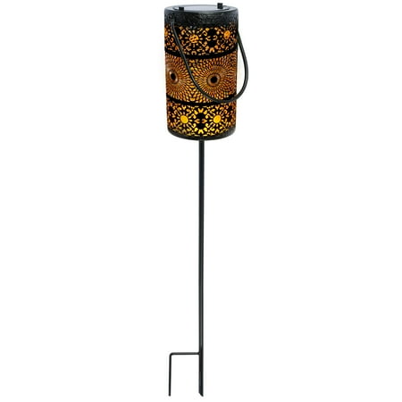 

Hands DIY Solar Garden LED Light Outdoor Solar Lantern Waterproof Solar Powered Lawn Lamp Warm Light Hollow Stakes Light LED Decorative Metal Lamp for Yard Lawn Patio Courtyard