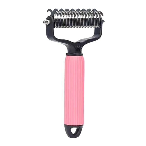 Double Sided Dog Brush for Grooming Dogs and Cats with Undercoat Rake and Dematting Comb Matted Hair Tool