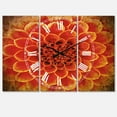 thumbnail image 1 of Designart 'Abstract Orange Fleur Design Traditionnel Multipanneau Horloge Murale, 1 of 4