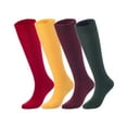 thumbnail image 3 of Lovely Annie Women's 4 Pairs Knee High Wool Socks | Comfy, Cozy and Fancy Leg Warmer Stockings AFS05 Size 6-9(RandomColors), 3 of 4