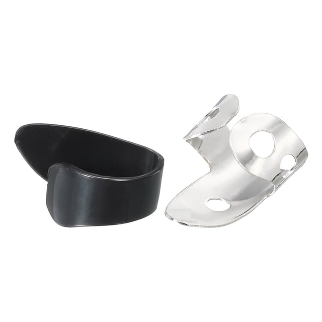 Ajustable Pulgares Pulseras Plástico 2uds Plata Inoxidable Acero Púas Dedos 4uds para Guitarra