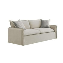 ACME Upendo Contemporary Linen Fabric Sofa with 2 Pillows in Beige