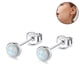 thumbnail image 1 of 1 par de pendientes hipoalergénicos de piedra lunar para mujer, pendientes de piedra lunar de plata de ley, pequeños pendientes redondos de estrella para personas sensibles, 1 of 8