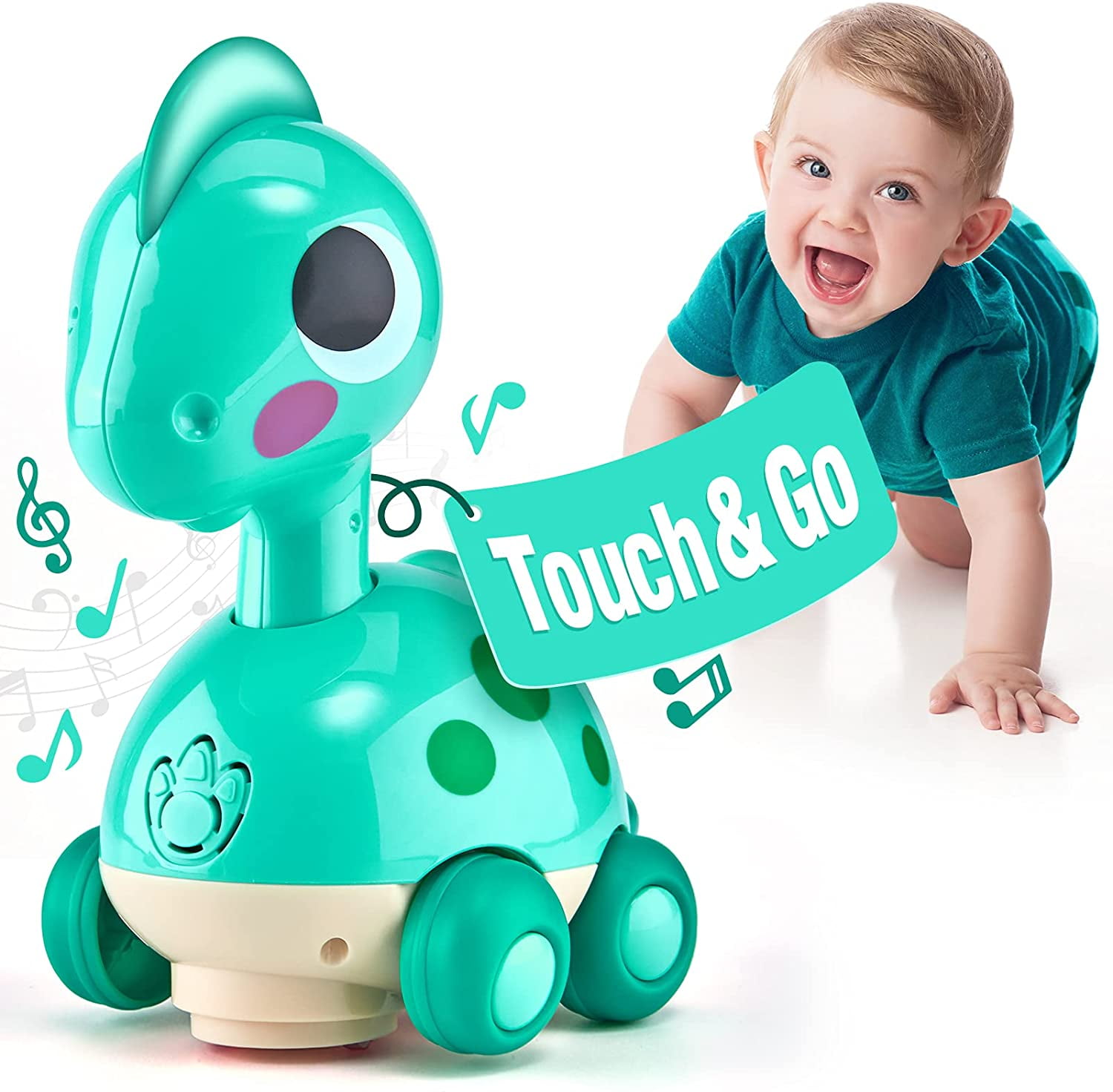 MOONTOY Baby Toys 6 to 12 Months Touch & Go Musical Light Infant Toys