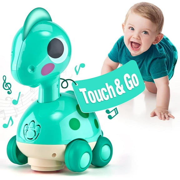 Baby Musical Toys(6.7"x5.1"x4") , Music Light Dinosaur Baby Crawling Toys, Infant Toddler Baby Toys